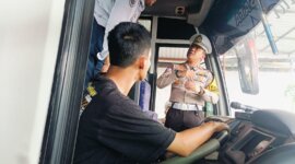 Satlantas Polres Probolinggo rampcheck bus Pariwisata