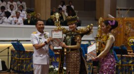 Wadan Kodiklatal Laksda TNI I Gung Putu Alit Jaya saat tasyakuran HUT Kowal ke-62