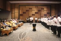 Ketua Umum PBVSI Pengprov Jatim Irjen Pol Drs. Imam Sugianto saat lantik pengurus PBVSI Sidoarjo