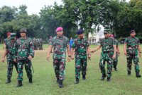 Gubernur AAL Laksda TNI Dato Rusman, Dankodikmar Kodiklatal Brigjen TNI Marinir Ahmad Fajar, Inspektur Kodiklatal Brigjen TNI Marinir Hendro Suwito