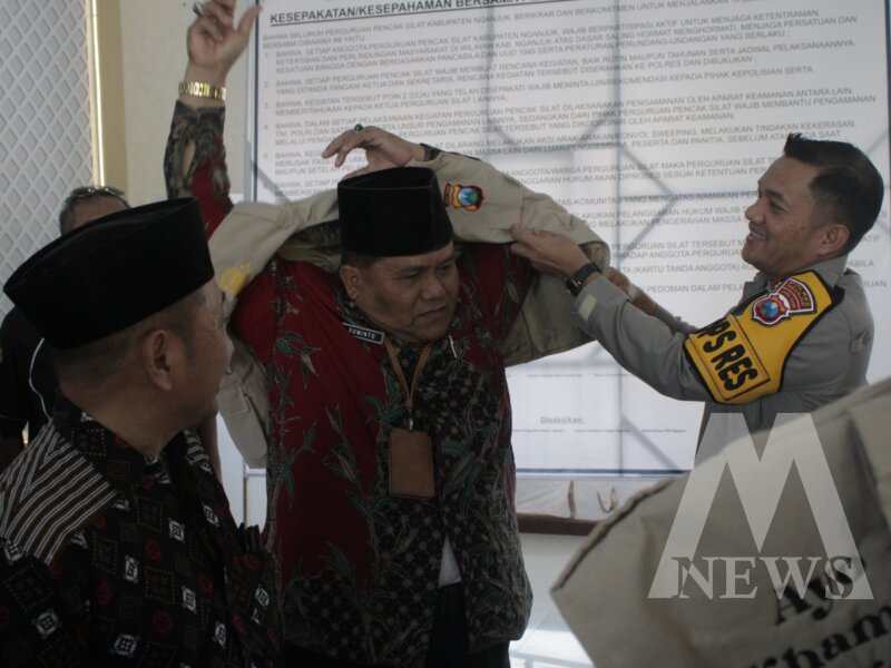 Kapolres Nganjuk AKBP Siswantoro saat FGD bersama Perguruan Pencak Silat