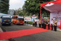 Wakapolres Bojonegoro Kompol Yoyok Dwi Purnomo Hadiri Launching Angkutan Pelajar Gratis