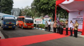 Wakapolres Bojonegoro Kompol Yoyok Dwi Purnomo Hadiri Launching Angkutan Pelajar Gratis