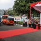 Wakapolres Bojonegoro Kompol Yoyok Dwi Purnomo Hadiri Launching Angkutan Pelajar Gratis
