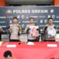 Kapolres Gresik AKBP Rovan pimpin prescon ungkap kasus Curanmor