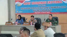 Kapolres Nganjuk AKBP Siswantoro saat gelar rakor lintas sektoral
