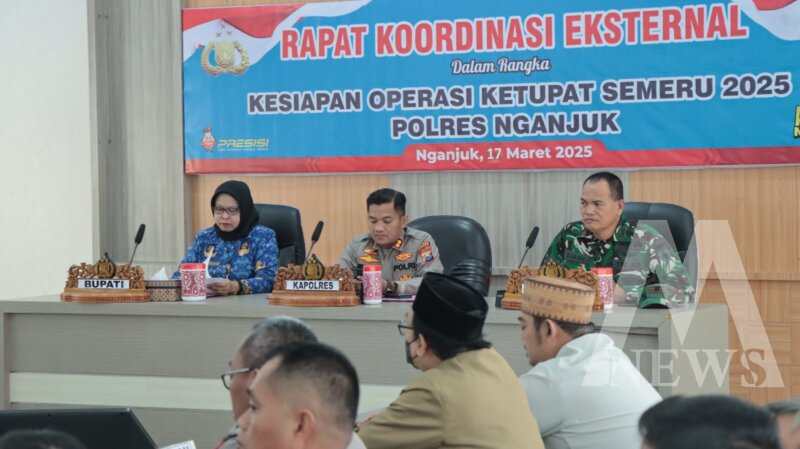 Kapolres Nganjuk AKBP Siswantoro saat gelar rakor lintas sektoral
