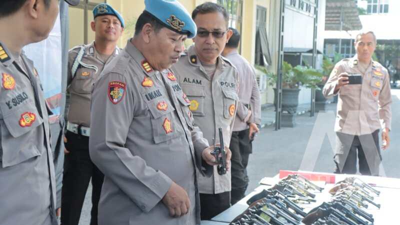 Polres Nganjuk gelar pemeriksaan senjata api rutin