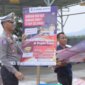 Satlantas Polres Nganjuk pasang rambu dan imbauan di jalur mudik