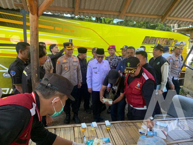 Polresta Banyuwangi gelar tes urine dan rikkes ke crew PO DAMRI dan PO Abiyan