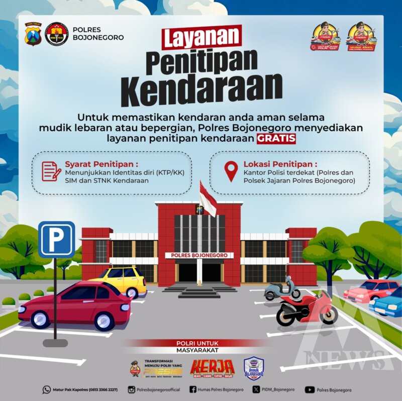 Polres Bojonegoro layani penitipan kendaraan saat mudik lebaran