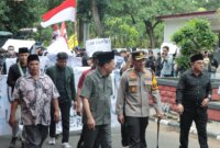 Kapolres Nganjuk AKBP Siswantoro saat Apel Pengamanan Unras Aliansi Mahasiswa