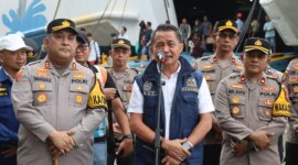 Kapolres Pelabuhan Tanjung Perak AKBP Wiliam Cornelis Tanasale didampingi PJU cek obyek vital di GSN