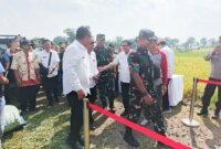 Danrem 084/BJ Brigjen TNI Danny Alkadrie di acara Panen Raya Padi