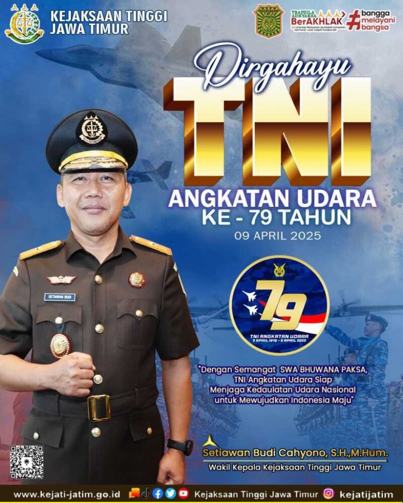 Wakil Kepala Kejaksaan Tinggi Jawa Timur (Wakajati Jatim) Setiawan Budi Cahyono, S.H., M.Hum.,