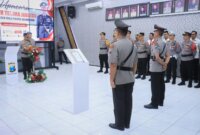 Kapolres Bojonegoro AKBP Mario Prahatinto saat gelar sertijab