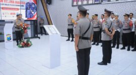 Kapolres Bojonegoro AKBP Mario Prahatinto saat gelar sertijab