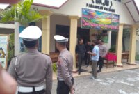 Personil Polres Nganjuk lakukan pengamanan Jum'at Agung