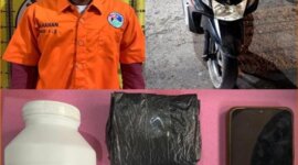 Tersangka diamankan Polisi beserta barang buktinya