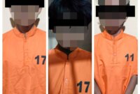 Tersangka diamankan Polisi beserta barang buktinya