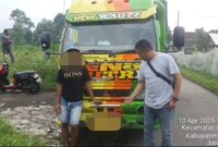 Truk pelaku tabrak lari saat diamankan Polisi
