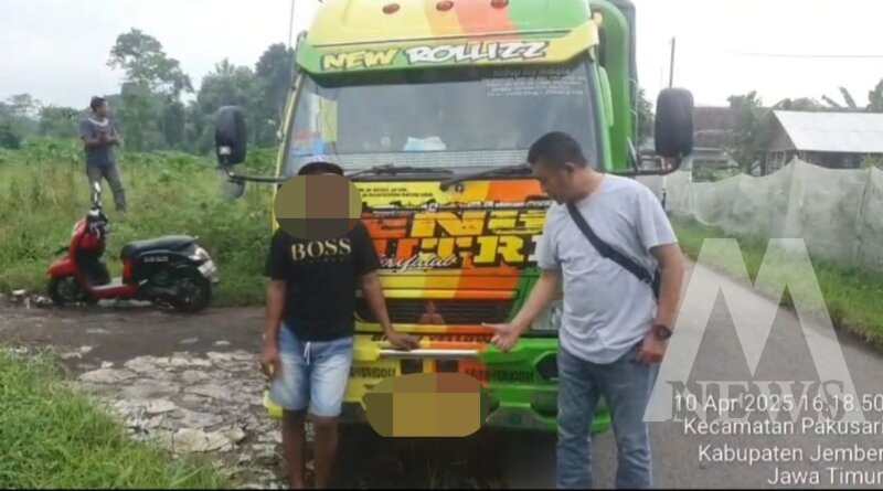 Truk pelaku tabrak lari saat diamankan Polisi