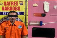Tersangka diamankan Polisi beserta barang buktinya