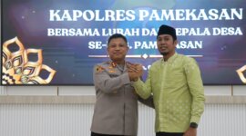 Kapolres Pamekasan AKBP Hendra Eko Triyulianto saat acara Halal Bihalal