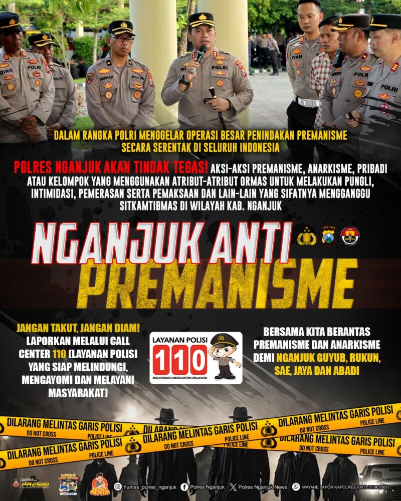 Polres Nganjuk pasang banner himbauan Kamtibmas