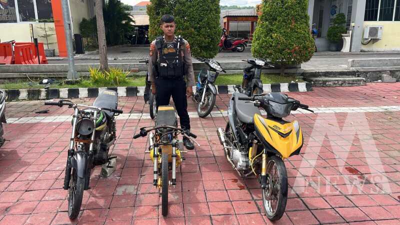 Satsamapta Polres Gresik amankan 3 motor balap liar