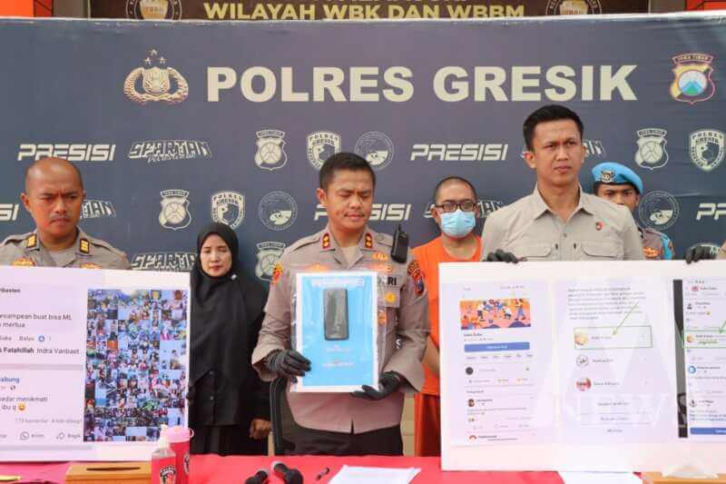 Satreskrim Polres Gresik ungkap kasus FB Cinta Sedarah
