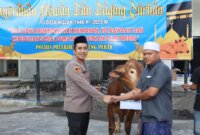 Kapolres Pelabuhan Tanjung Perak AKBP Wahyu Hidayat salurkan hewan qurban