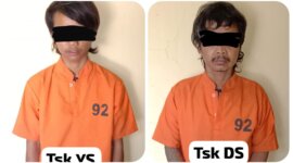 Pelaku diamankan Polisi beserta barang buktinya