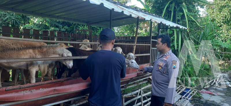 Polsek Ngluyu sambangi peternakan kambing warga