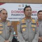 Kapolresta Sidoarjo Kombespol Christian Tobing saat hadiri donor darah