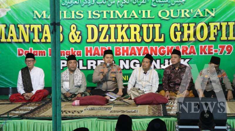 Kapolres Nganjuk AKBP Henri Noveri Santoso hadiri Semaan Qur’an Dzikrul Ghofilin