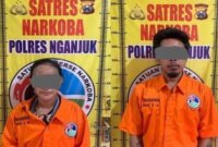 Satresnarkoba Polres Nganjuk tangkap sepasang pengedar Sabu beserta barang buktinya