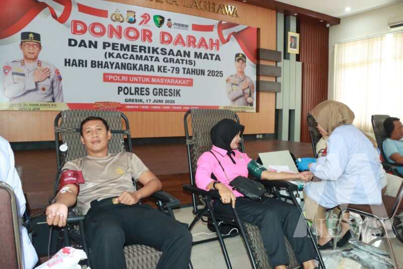 Polres Gresik gelar donor darah