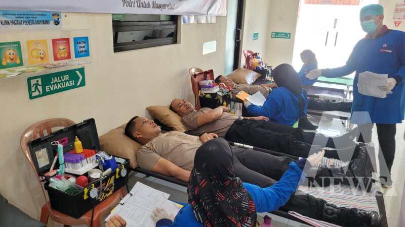 Polresta Banyuwangi Gelar Bakti Kesehatan Donor Darah