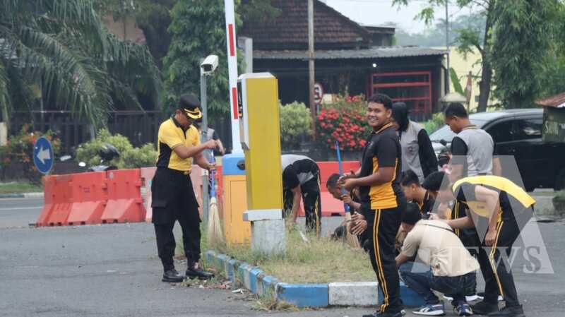 Polres Nganjuk gelar kerja bakti serentak