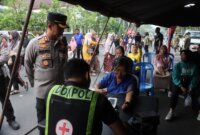 Kapolres Bojonegoro AKBP Mario Prahatinto tinjau lokasi CFD