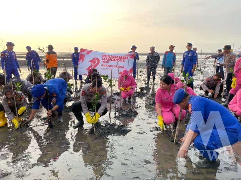 Kapolres Situbondo AKBP Rezi Dharmawan Tanam Mangrove