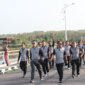 Kapolres Nganjuk AKBP Henri Noveri Santoso jalan sehat di Bendungan Semantok dan BWS Bengawan Solo