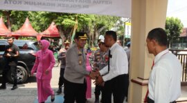 Kapolres Kunjungi AKBP Henri Noveri Santoso kunjungan ke Polsek Nganjuk Kota
