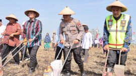 Kapolres Lamongan AKBP Agus Dwi Suryanto tanam jagung di lahan baku