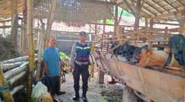 Bhabinkamtibmas sambangi peternakan warga Jatirejo
