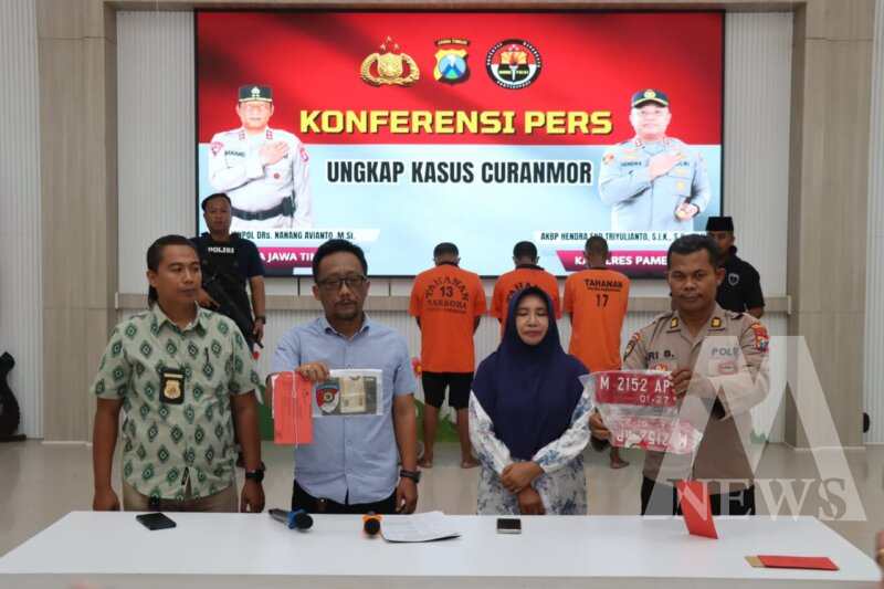 Polisi tangkap 5 tersangka kasus Curanmor beserta barang buktinya