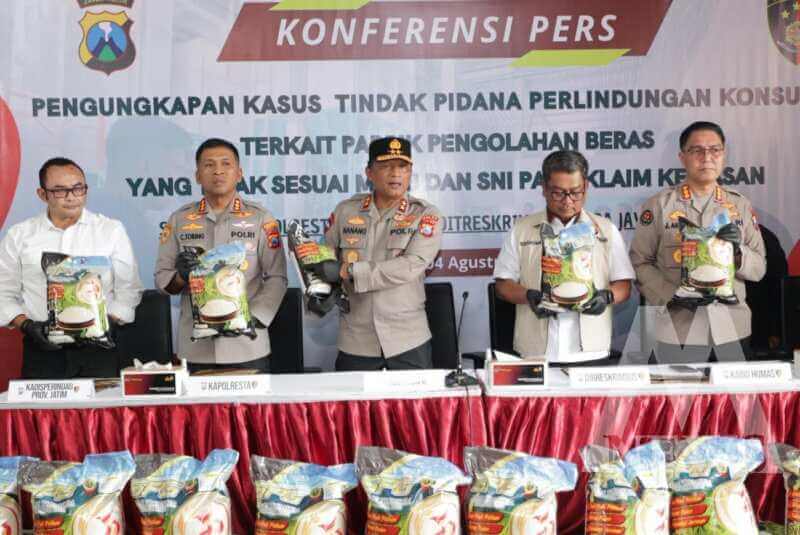 Polresta Sidoarjo ungkap beras oplosan tidak sesuai standar