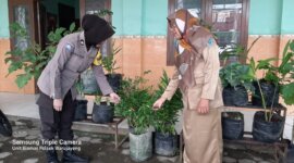 Bhabinkamtibmas Tanjunganom cek pemanfaatan lahan pekarangan warga