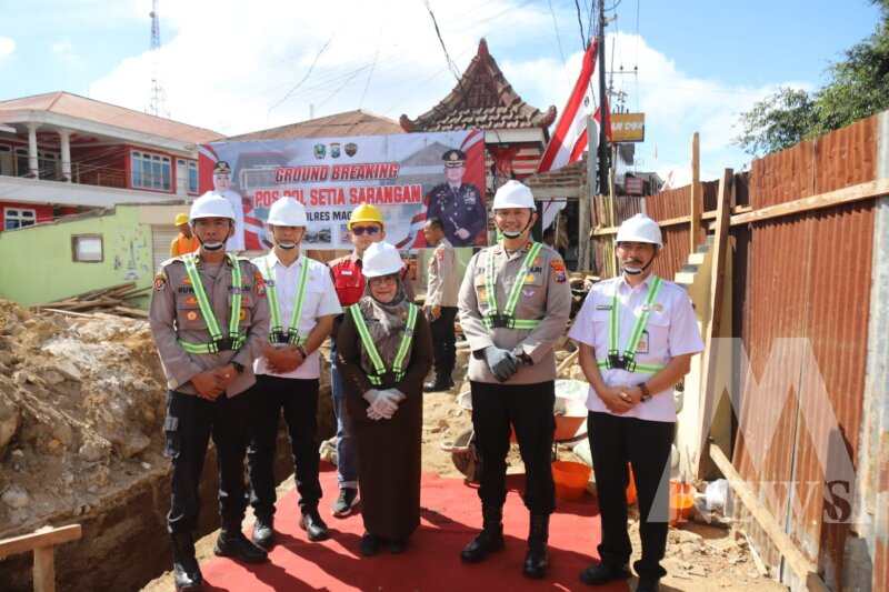 Kapolres Magetan AKBP Raden Erik Bangun Prakasa hadiri peletakan batu pertama